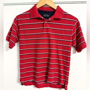 Sonoma Boys Red Striped Polo Shirt Short Sleeve Size M